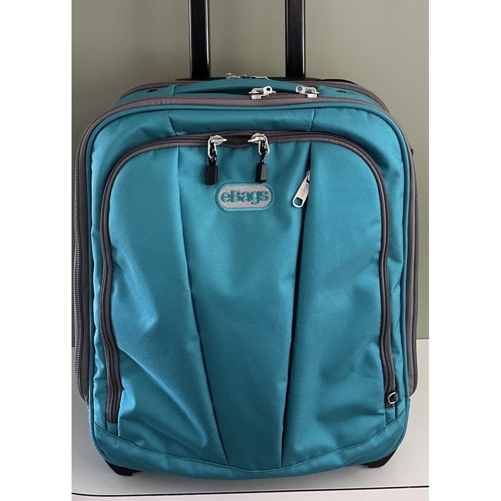 eBags Mother Lode Wheeled Duffel Rolling Carry On Luggage EB2146-14W Teal Blue‎